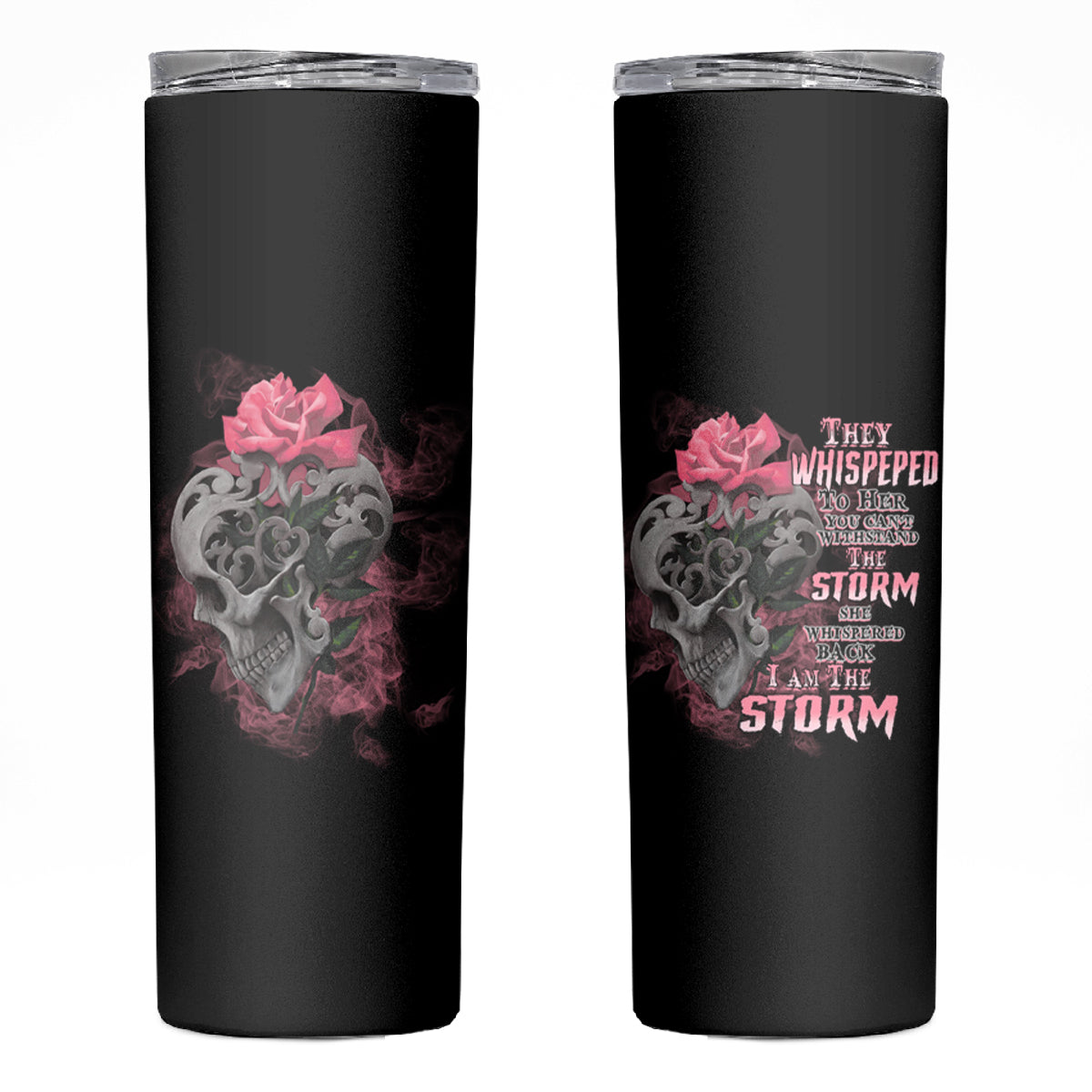 I Am The Storm Tattooed Skull Skinny Tumbler - Wonder Print Shop