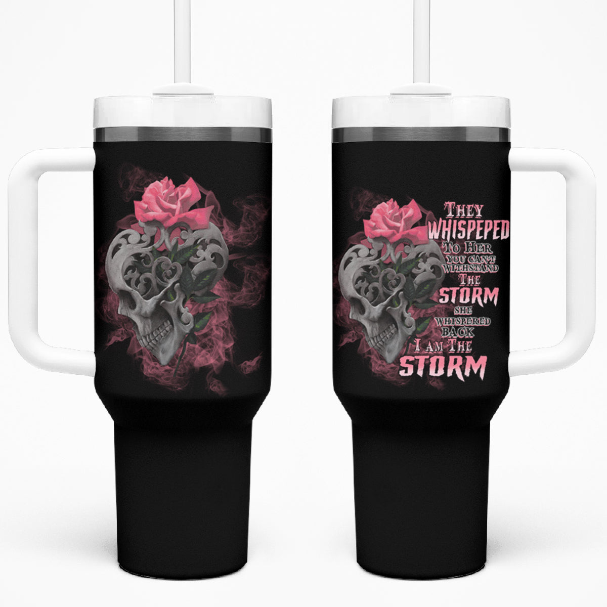 I Am The Storm Tattooed Skull Tumbler With Handle - Wonder Print Shop