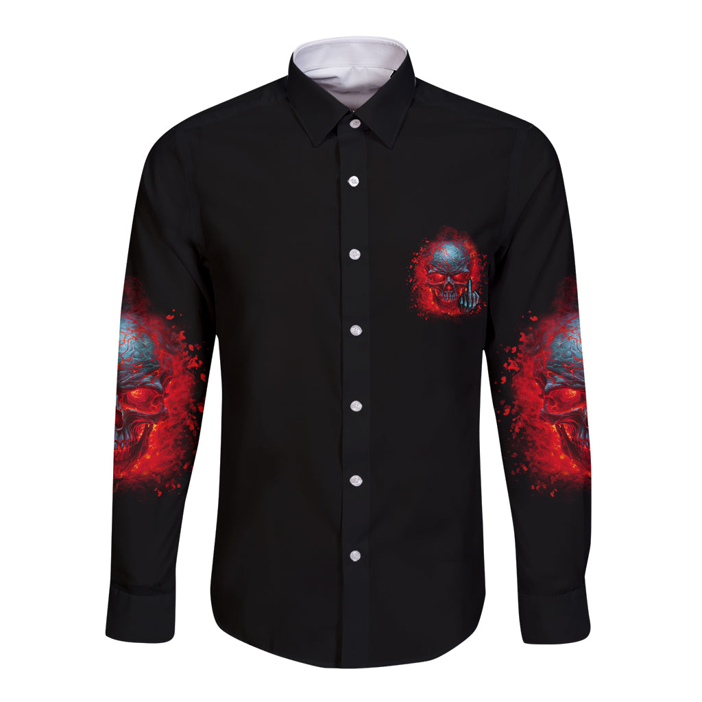 Walk Away I Have Anger Issues And A Serious Dislike For Long Sleeve Button Shirt - Wonder Print Shop