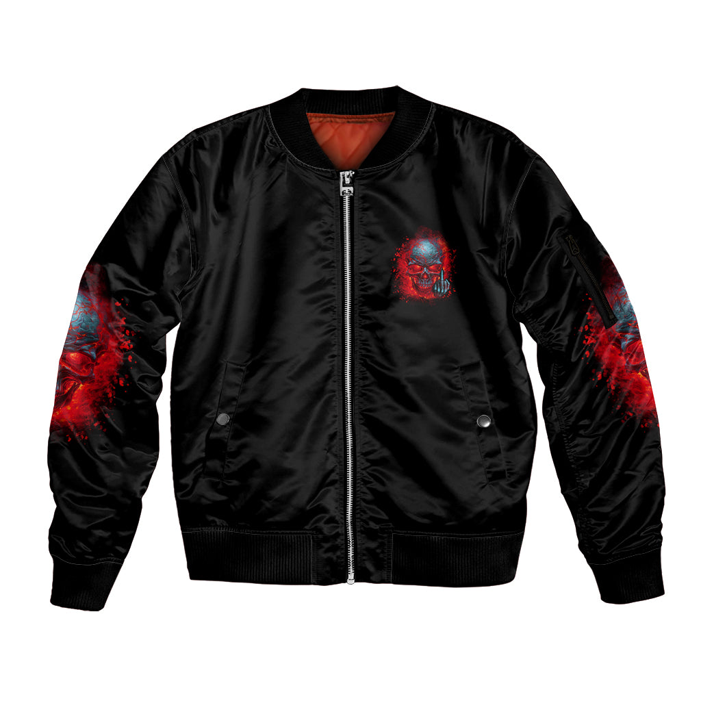 Walk Away I Have Anger Issues And A Serious Dislike For Sleeve Zip Bomber Jacket - Wonder Print Shop