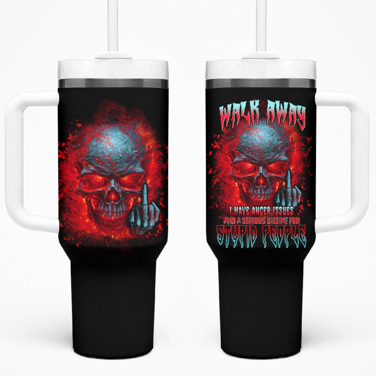 Walk Away I Have Anger Issues And A Serious Dislike For Tumbler With Handle - Wonder Print Shop