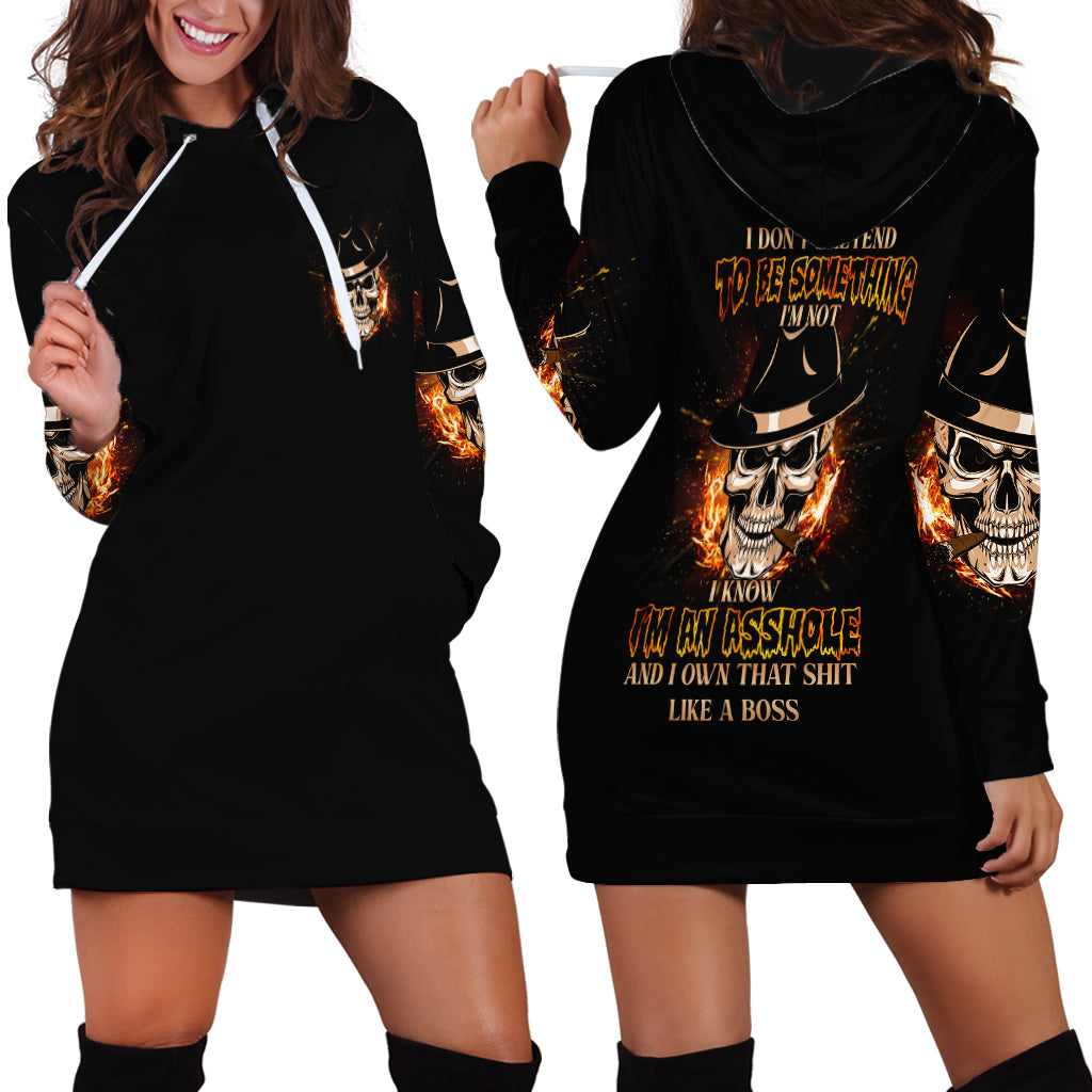 I Don't Pretend To Be Something I'm Not Hoodie Dress - Wonder Print Shop