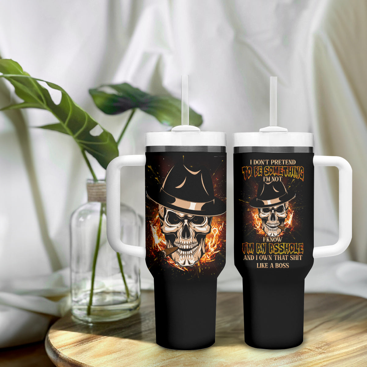 I Don't Pretend To Be Something I'm Not Tumbler With Handle - Wonder Print Shop