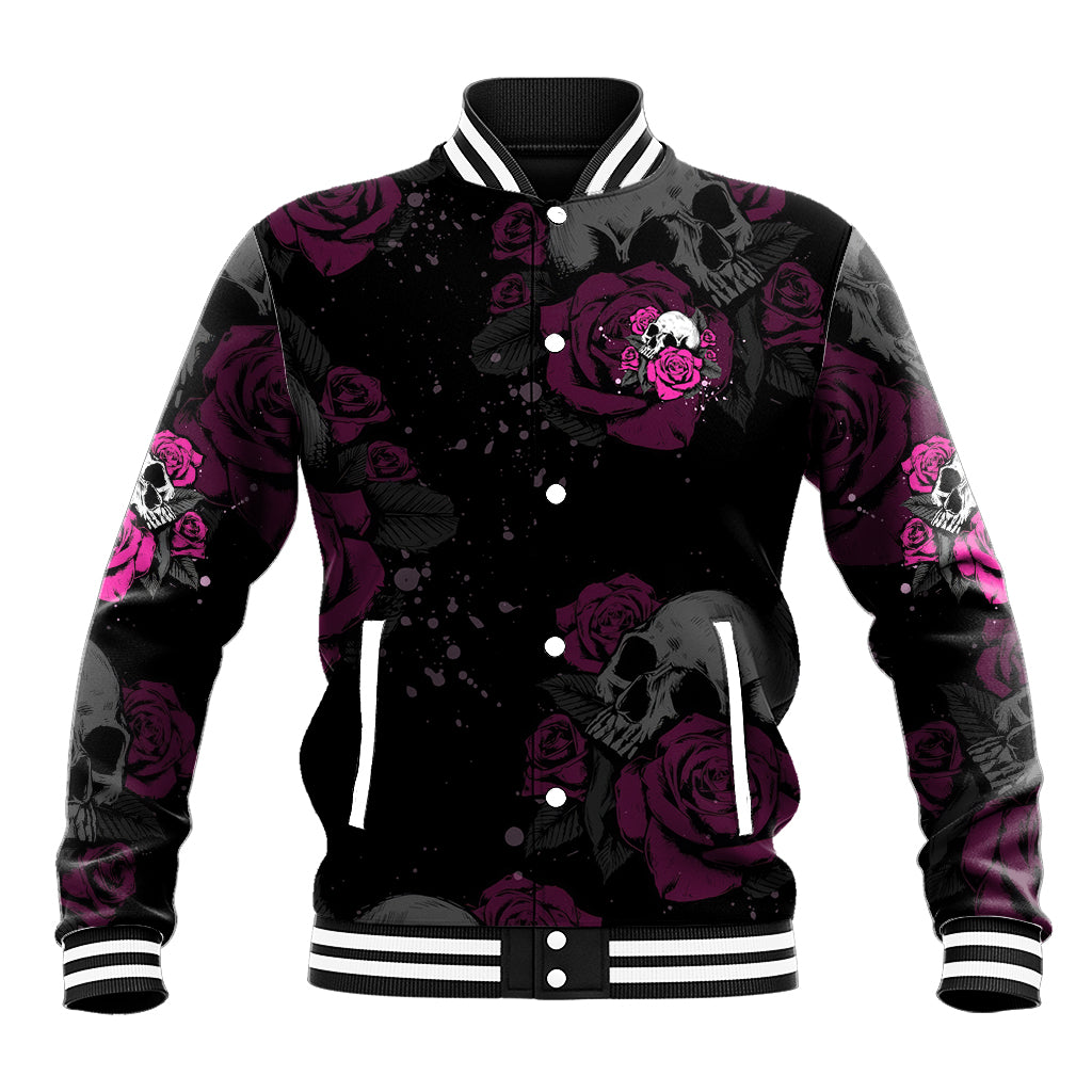 The Good Girl In Me Got Tired Skull Rose Baseball Jacket - Wonder Print Shop
