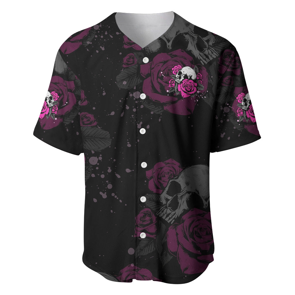 The Good Girl In Me Got Tired Skull Rose Baseball Jersey - Wonder Print Shop
