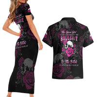 The Good Girl In Me Got Tired Skull Rose Couples Matching Short Sleeve Bodycon Dress and Hawaiian Shirt - Wonder Print Shop