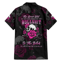 The Good Girl In Me Got Tired Skull Rose Family Matching Long Sleeve Bodycon Dress and Hawaiian Shirt - Wonder Print Shop