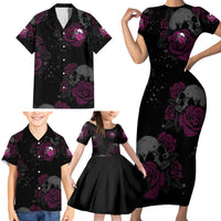 The Good Girl In Me Got Tired Skull Rose Family Matching Short Sleeve Bodycon Dress and Hawaiian Shirt - Wonder Print Shop