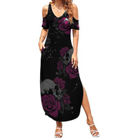 The Good Girl In Me Got Tired Skull Rose Family Matching Summer Maxi Dress and Hawaiian Shirt - Wonder Print Shop
