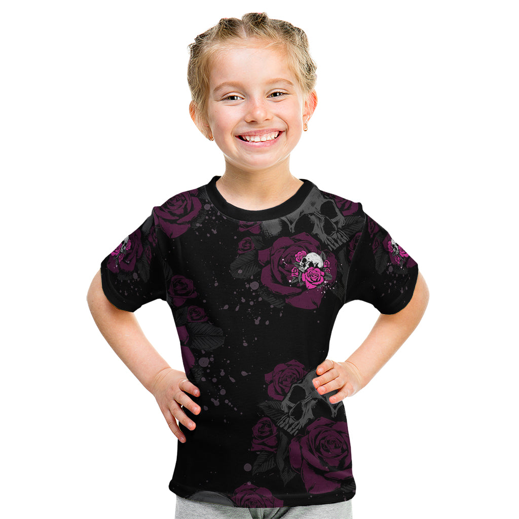 The Good Girl In Me Got Tired Skull Rose Kid T Shirt - Wonder Print Shop