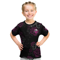 The Good Girl In Me Got Tired Skull Rose Kid T Shirt - Wonder Print Shop