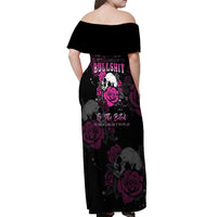 The Good Girl In Me Got Tired Skull Rose Off Shoulder Maxi Dress - Wonder Print Shop