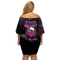 The Good Girl In Me Got Tired Skull Rose Off Shoulder Short Dress - Wonder Print Shop