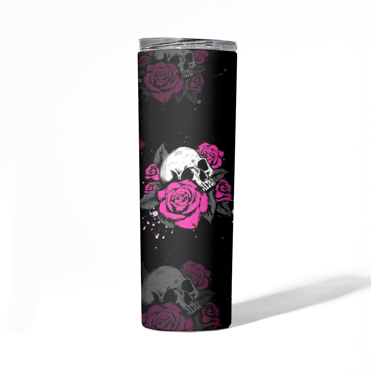 The Good Girl In Me Got Tired Skull Rose Skinny Tumbler - Wonder Print Shop