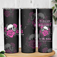 The Good Girl In Me Got Tired Skull Rose Skinny Tumbler - Wonder Print Shop