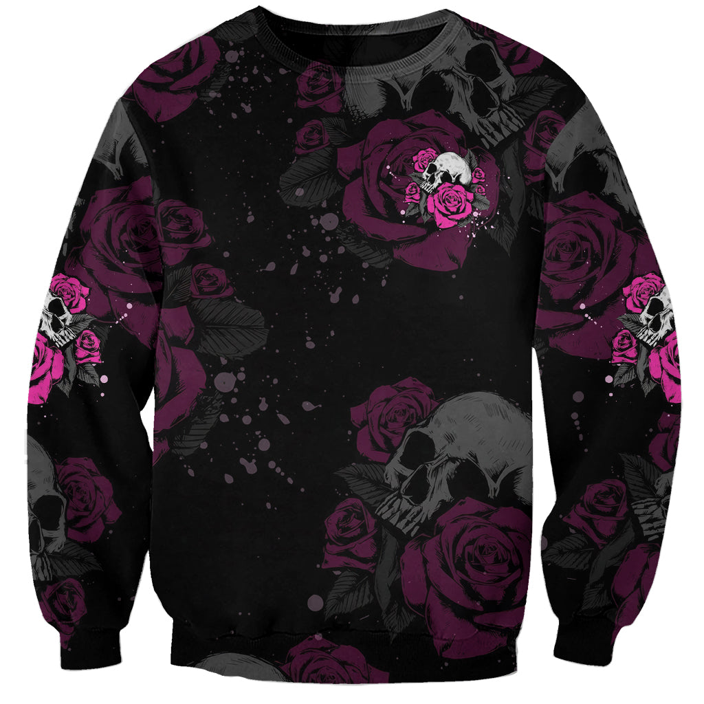The Good Girl In Me Got Tired Skull Rose Sweatshirt - Wonder Print Shop
