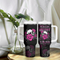 The Good Girl In Me Got Tired Skull Rose Tumbler With Handle - Wonder Print Shop