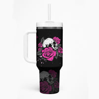 The Good Girl In Me Got Tired Skull Rose Tumbler With Handle - Wonder Print Shop