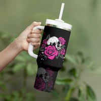 The Good Girl In Me Got Tired Skull Rose Tumbler With Handle - Wonder Print Shop