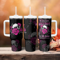 The Good Girl In Me Got Tired Skull Rose Tumbler With Handle - Wonder Print Shop