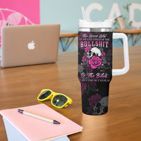 The Good Girl In Me Got Tired Skull Rose Tumbler With Handle - Wonder Print Shop