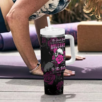 The Good Girl In Me Got Tired Skull Rose Tumbler With Handle - Wonder Print Shop