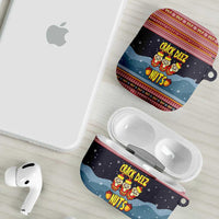 Funny Nutcracker Christmas AirPods Case with Crack Deez Nuts Quote and Holiday Pattern Design - Wonder Print Shop