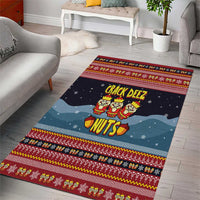 Funny Nutcracker Christmas Area Rug with Crack Deez Nuts Quote and Holiday Pattern Design - Wonder Print Shop