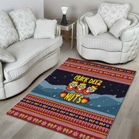 Funny Nutcracker Christmas Area Rug with Crack Deez Nuts Quote and Holiday Pattern Design - Wonder Print Shop