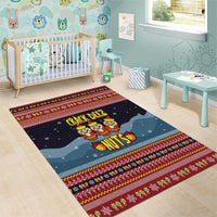 Funny Nutcracker Christmas Area Rug with Crack Deez Nuts Quote and Holiday Pattern Design - Wonder Print Shop