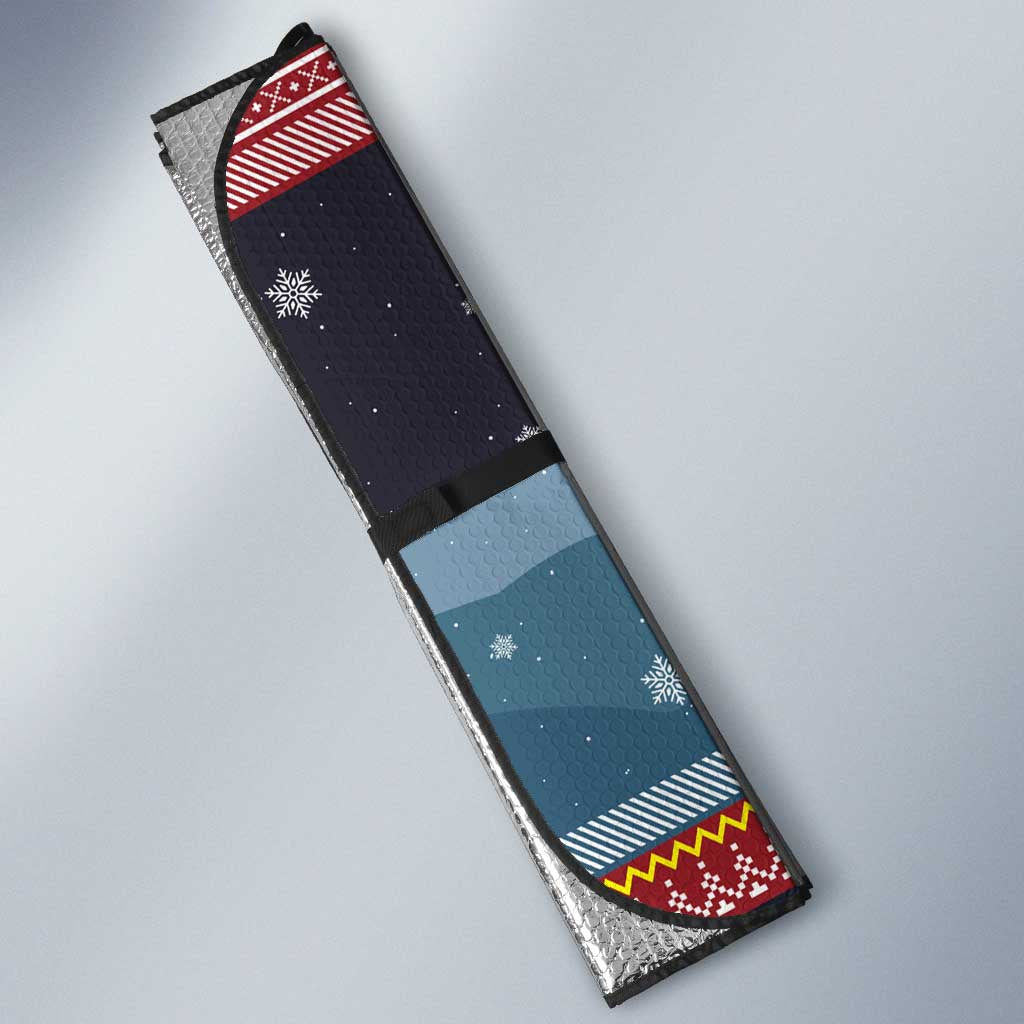 Funny Nutcracker Christmas Auto Sun Shade with Crack Deez Nuts Quote and Holiday Pattern Design - Wonder Print Shop