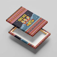 Funny Nutcracker Christmas Canvas Wall Art with Crack Deez Nuts Quote and Holiday Pattern Design - Wonder Print Shop