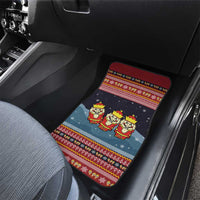 Funny Nutcracker Christmas Car Mats with Crack Deez Nuts Quote and Holiday Pattern Design - Wonder Print Shop