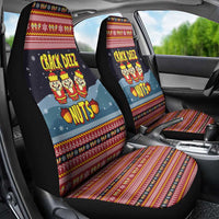 Funny Nutcracker Christmas Car Seat Cover with Crack Deez Nuts Quote and Holiday Pattern Design - Wonder Print Shop
