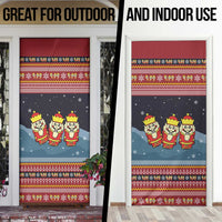 Funny Nutcracker Christmas Door Cover with Crack Deez Nuts Quote and Holiday Pattern Design - Wonder Print Shop
