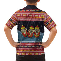 Funny Nutcracker Christmas Family Matching Summer Maxi Dress and Hawaiian Shirt with Crack Deez Nuts Quote and Holiday Pattern Design - Wonder Print Shop