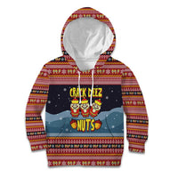 Funny Nutcracker Christmas Kid Hoodie with Crack Deez Nuts Quote and Holiday Pattern Design - Wonder Print Shop