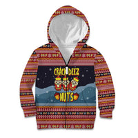 Funny Nutcracker Christmas Kid Hoodie with Crack Deez Nuts Quote and Holiday Pattern Design - Wonder Print Shop