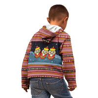 Funny Nutcracker Christmas Kid Hoodie with Crack Deez Nuts Quote and Holiday Pattern Design - Wonder Print Shop