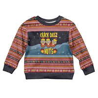Funny Nutcracker Christmas Kid Ugly Christmas Sweater with Crack Deez Nuts Quote and Holiday Pattern Design - Wonder Print Shop