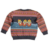 Funny Nutcracker Christmas Kid Ugly Christmas Sweater with Crack Deez Nuts Quote and Holiday Pattern Design - Wonder Print Shop