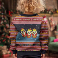 Funny Nutcracker Christmas Kid Ugly Christmas Sweater with Crack Deez Nuts Quote and Holiday Pattern Design - Wonder Print Shop