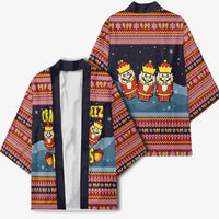 Funny Nutcracker Christmas Kimono with Crack Deez Nuts Quote and Holiday Pattern Design - Wonder Print Shop