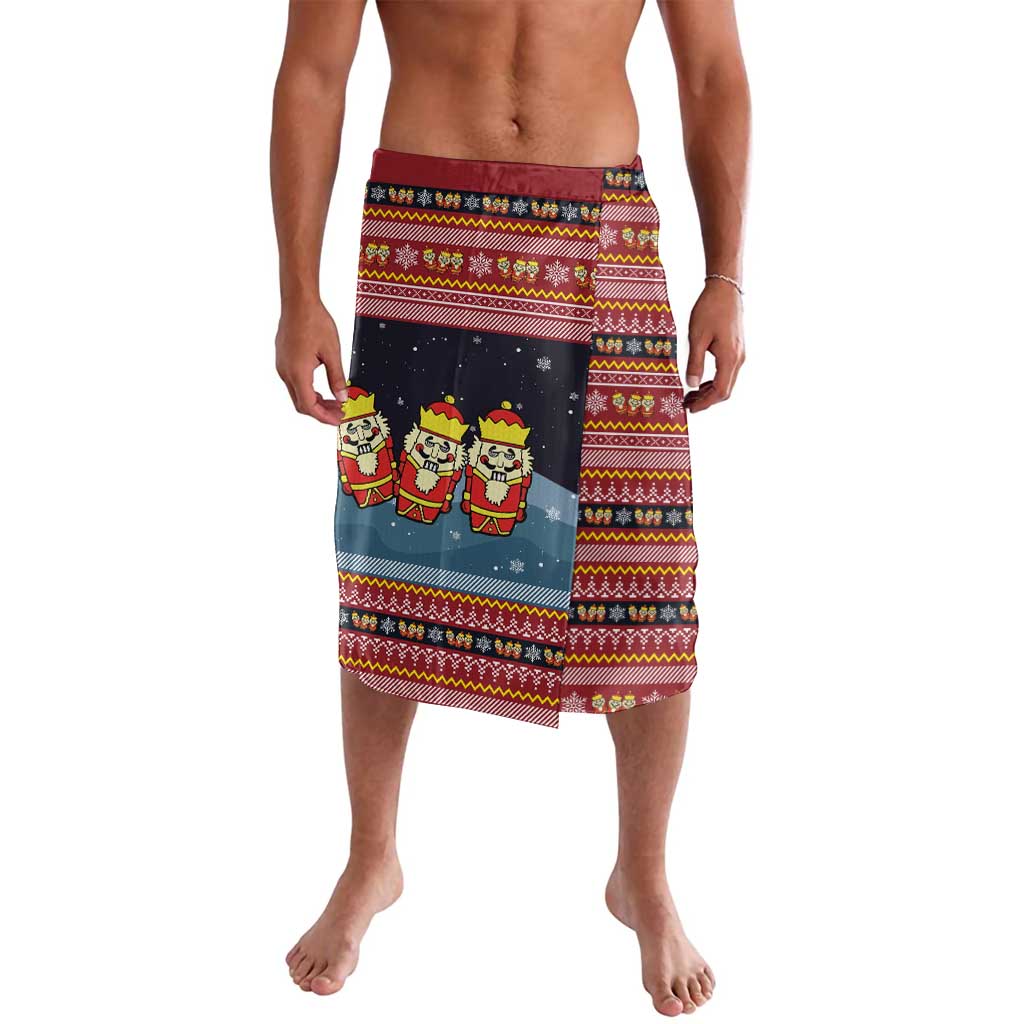 Funny Nutcracker Christmas Lavalava with Crack Deez Nuts Quote and Holiday Pattern Design - Wonder Print Shop