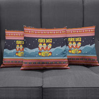 Funny Nutcracker Christmas Pillow Cover with Crack Deez Nuts Quote and Holiday Pattern Design - Wonder Print Shop