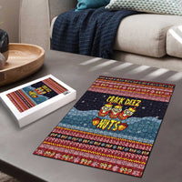Funny Nutcracker Christmas Puzzle with Crack Deez Nuts Quote and Holiday Pattern Design - Wonder Print Shop