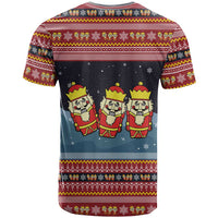 Funny Nutcracker Christmas T Shirt with Crack Deez Nuts Quote and Holiday Pattern Design - Wonder Print Shop