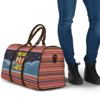Funny Nutcracker Christmas Travel Bag with Crack Deez Nuts Quote and Holiday Pattern Design - Wonder Print Shop