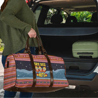 Funny Nutcracker Christmas Travel Bag with Crack Deez Nuts Quote and Holiday Pattern Design - Wonder Print Shop