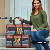 Funny Nutcracker Christmas Travel Bag with Crack Deez Nuts Quote and Holiday Pattern Design - Wonder Print Shop